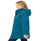 Hooded A-Line Fleece Coat image number null