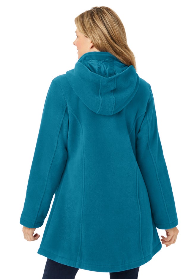 Hooded A-Line Fleece Coat image number 1