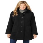 Hooded A-Line Fleece Coat image number null