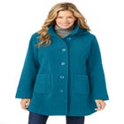 Hooded A-Line Fleece Coat image number null