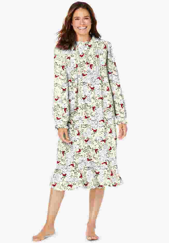 Cotton Flannel Print Short Gown  image number 0