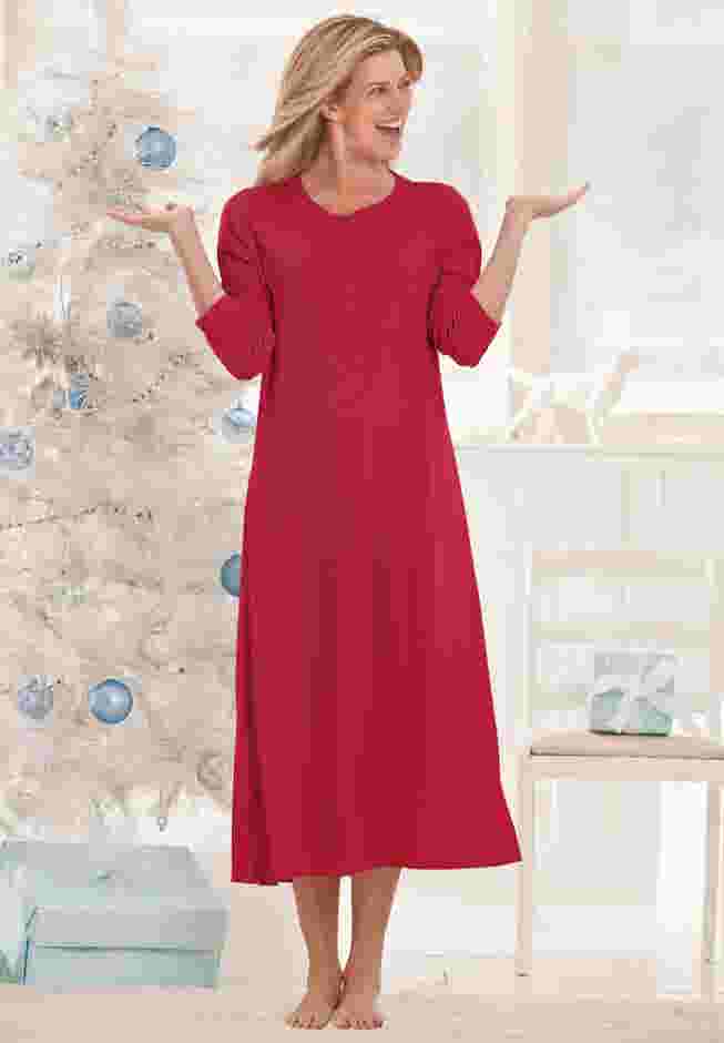 Thermal Henley Nightgown image number 3