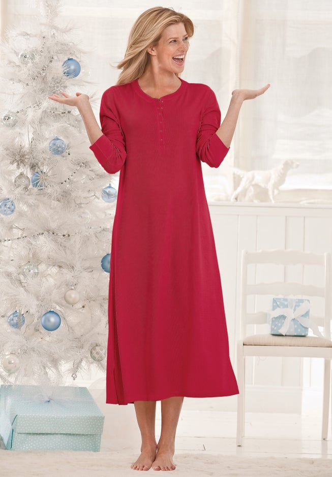 Thermal Henley Nightgown image number 3