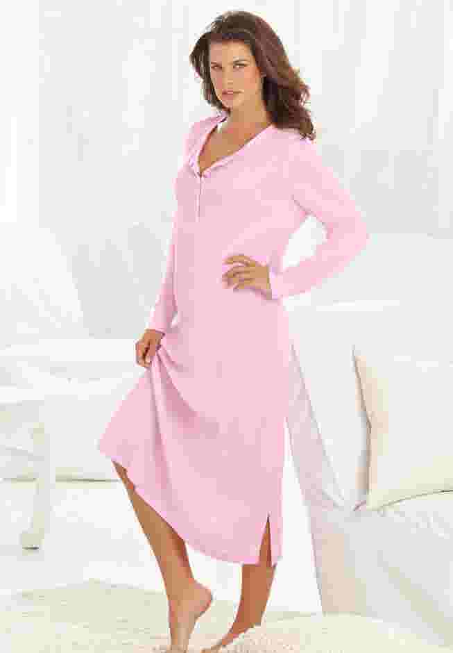 Thermal Henley Nightgown image number 3
