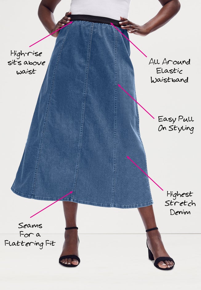 Stretch Denim Jegging Skirt image number 0