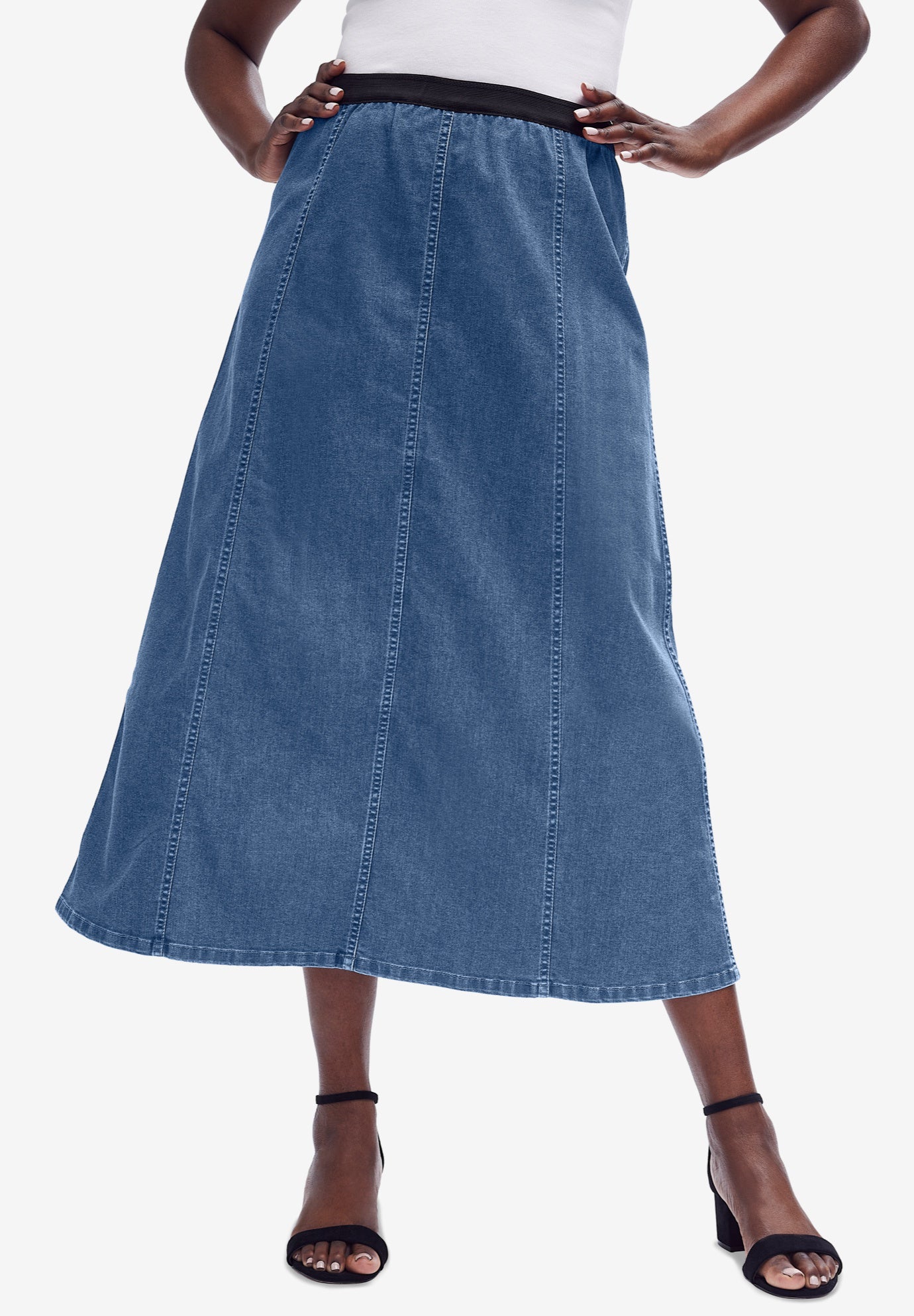 Stretch Denim Jegging Skirt image number 1