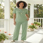 7-Day Wide-Leg Elastic-Waist Stretchy Knit Pant image number null