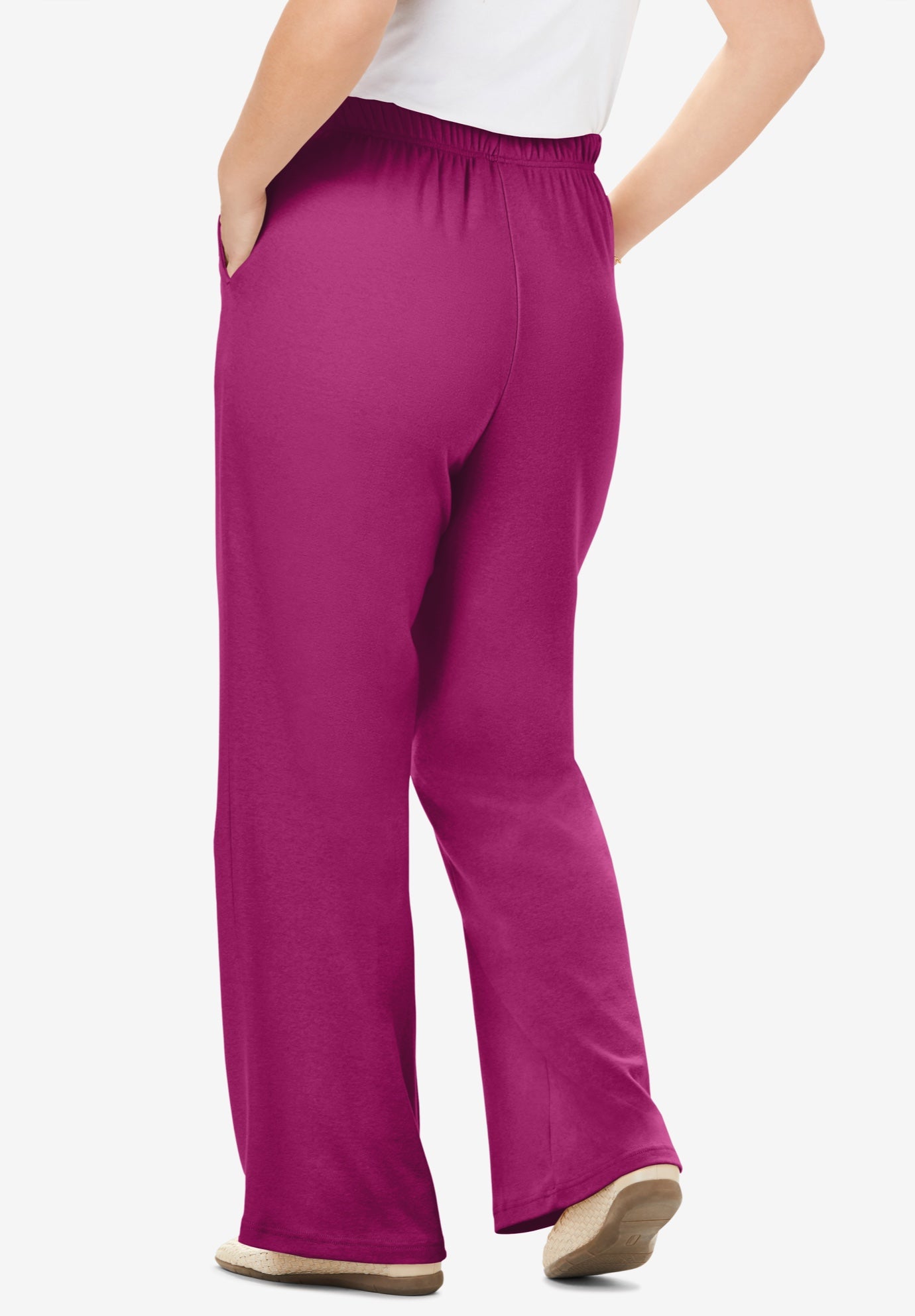 7-Day Knit Wide-Leg Pull-On Pants image number 1