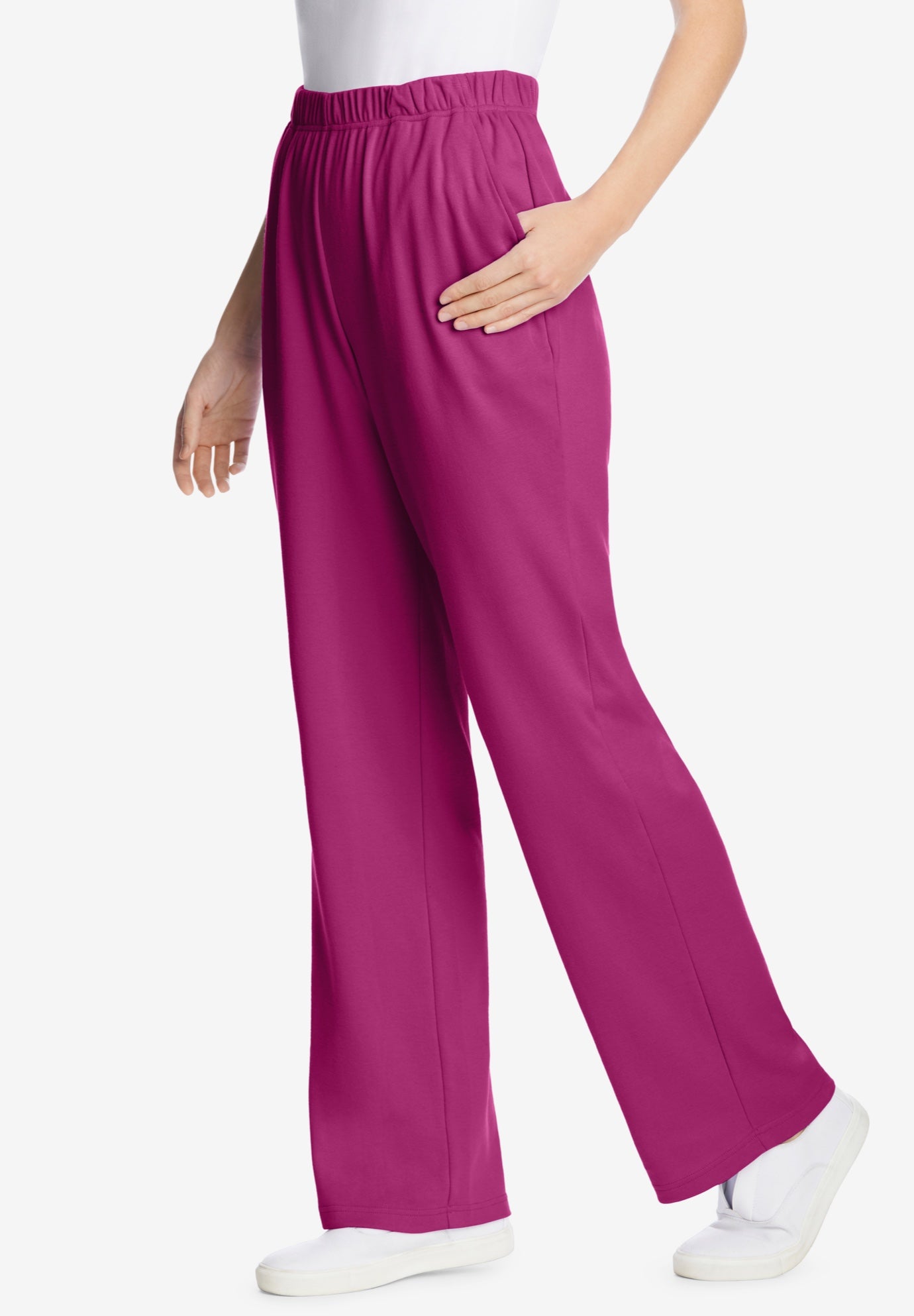 7-Day Knit Wide-Leg Pull-On Pants image number 2