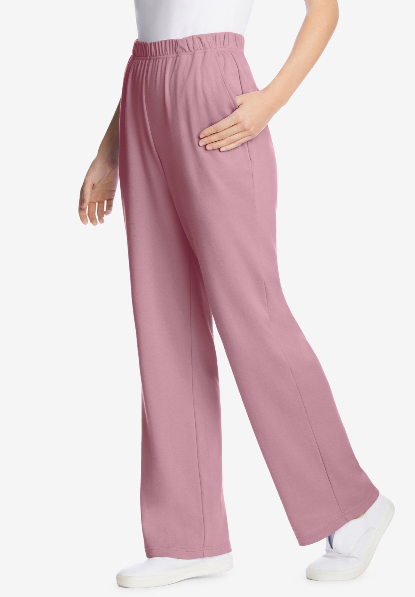 7-Day Knit Wide-Leg Pull-On Pants image number 2