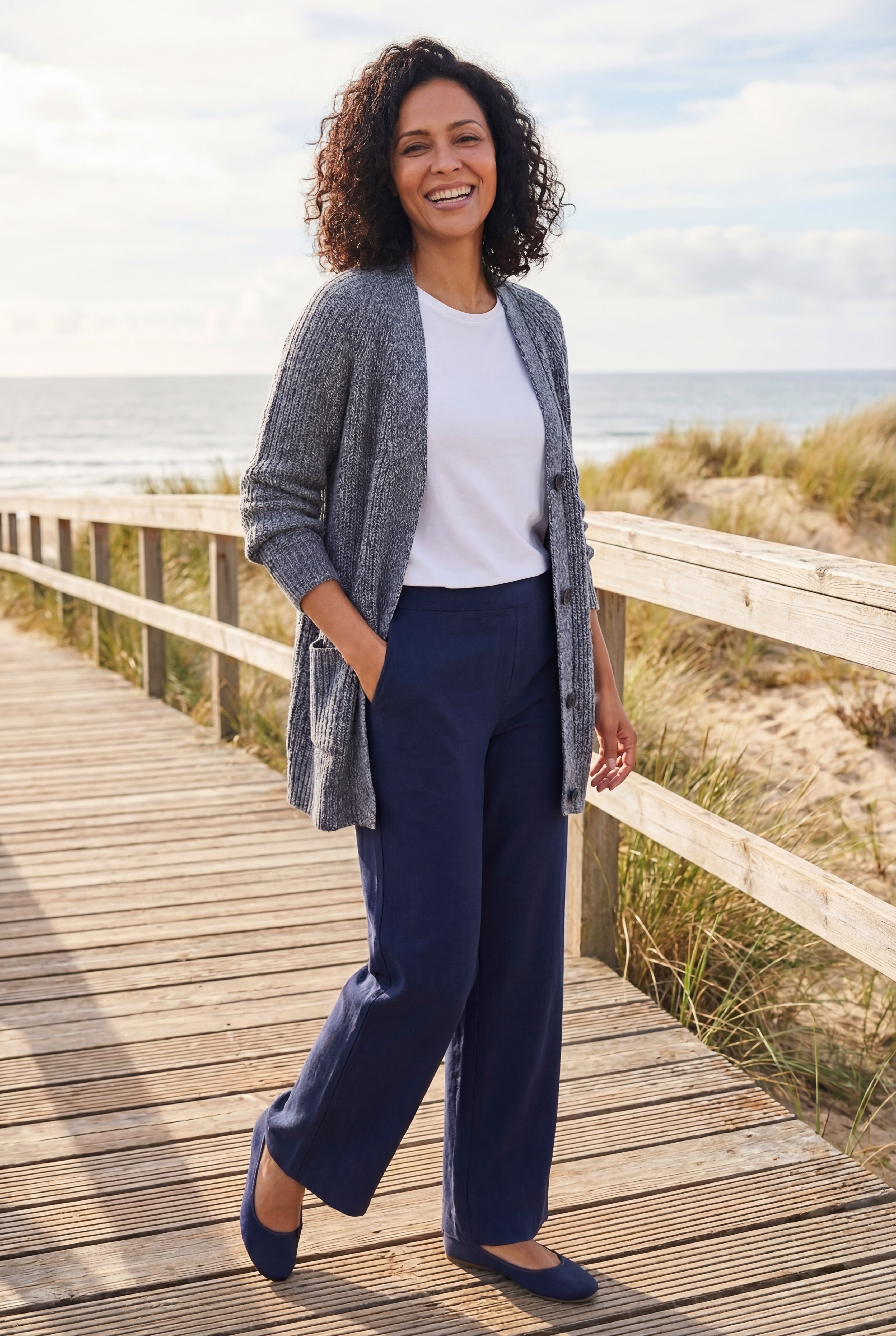 7-Day Wide-Leg Elastic-Waist Stretchy Knit Pant image number 0