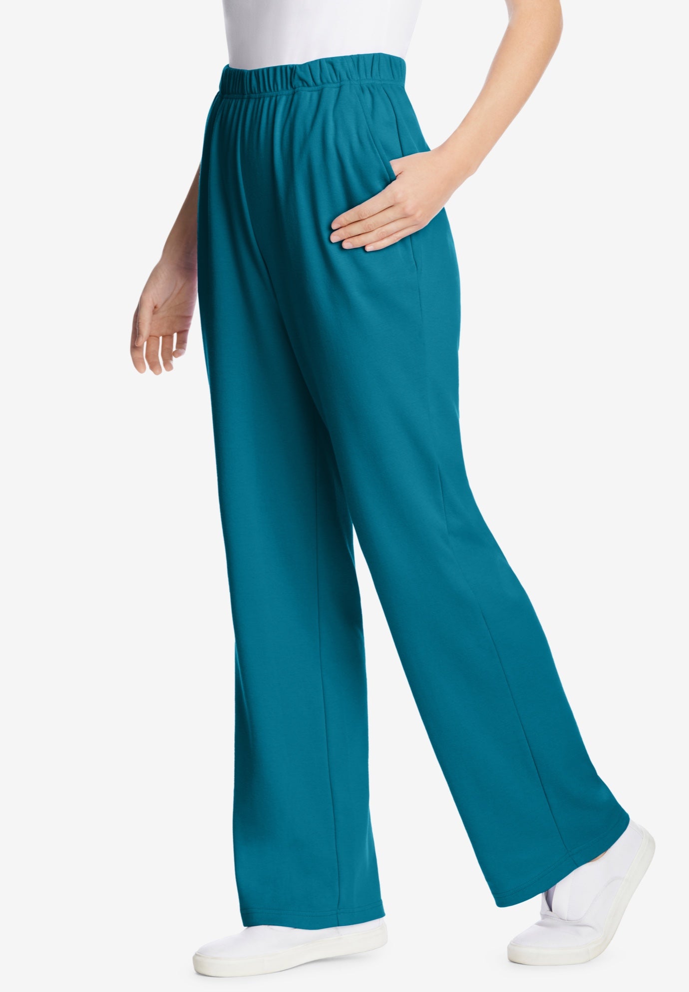7-Day Knit Wide-Leg Pull-On Pants image number 2