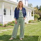 7-Day Wide-Leg Elastic-Waist Stretchy Knit Pant image number null