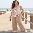 7-Day Wide-Leg Elastic-Waist Stretchy Knit Pant image number null