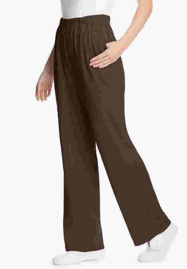 Womens Plus-Size 7-Day Knit Wide-Leg Pull-On Pants image number 2
