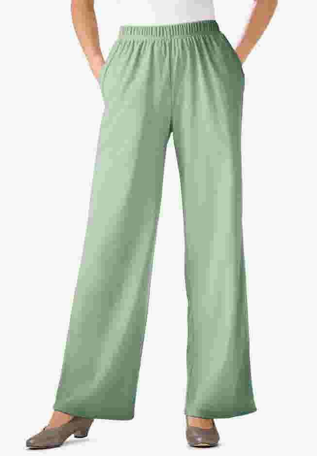 7-Day Knit Wide-Leg Pull-On Pants image number 0