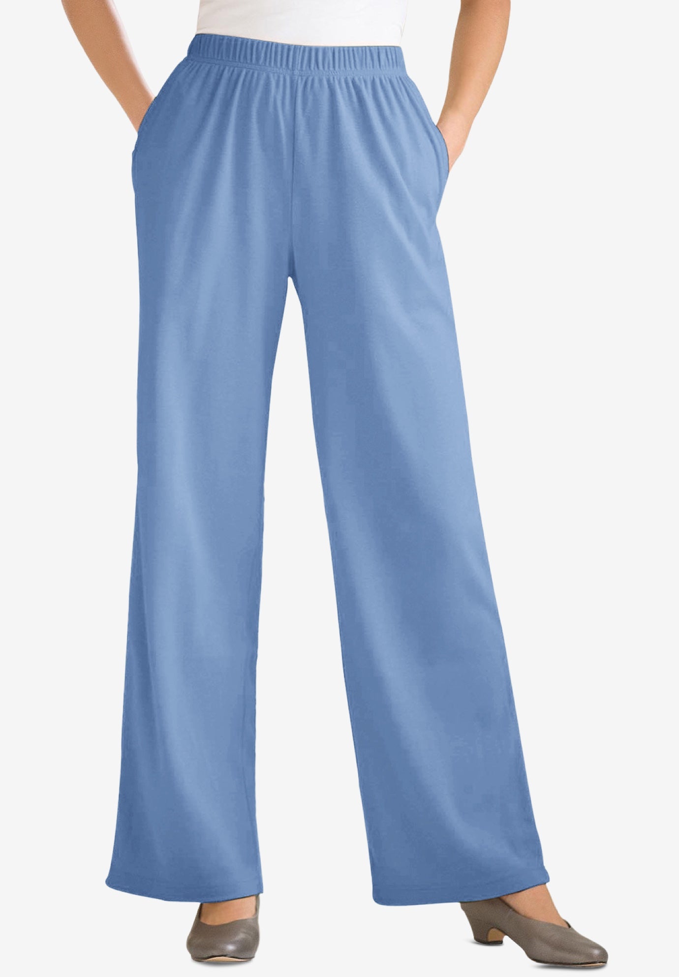 7-Day Knit Wide-Leg Pull-On Pants image number 0