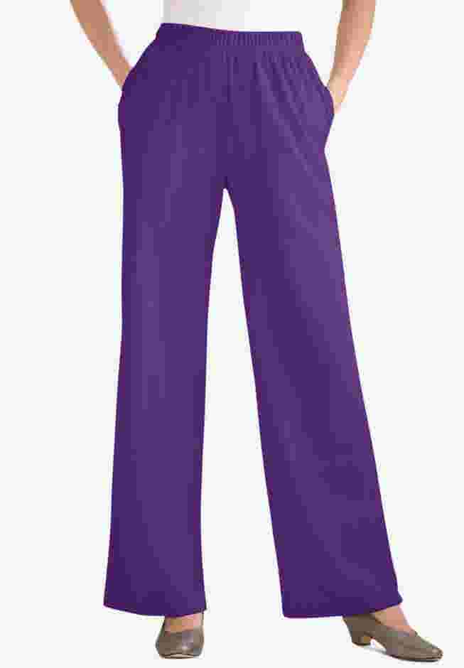 7-Day Knit Wide-Leg Pull-On Pants image number 0