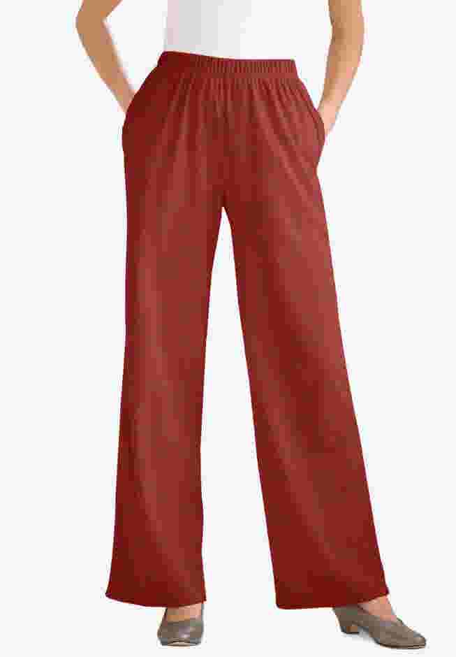 7-Day Knit Wide-Leg Pull-On Pants image number 0