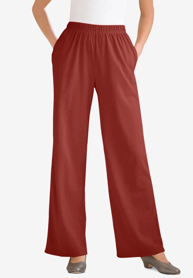 7-Day Knit Wide-Leg Pull-On Pants image number 0