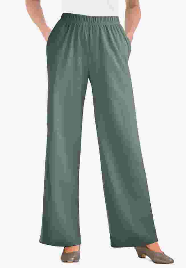 7-Day Knit Wide-Leg Pull-On Pants image number 0