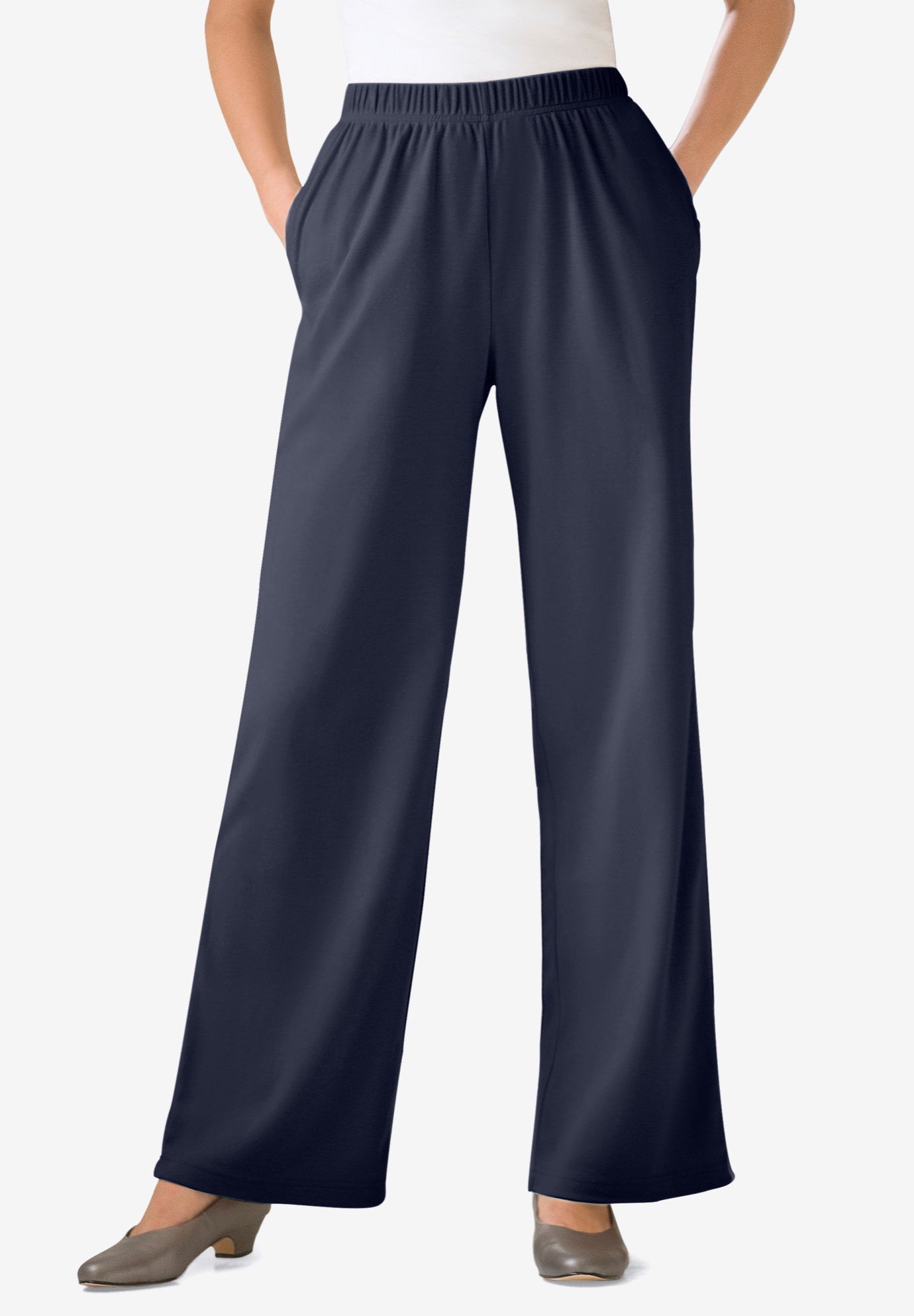 7-Day Knit Wide-Leg Pull-On Pants image number 0