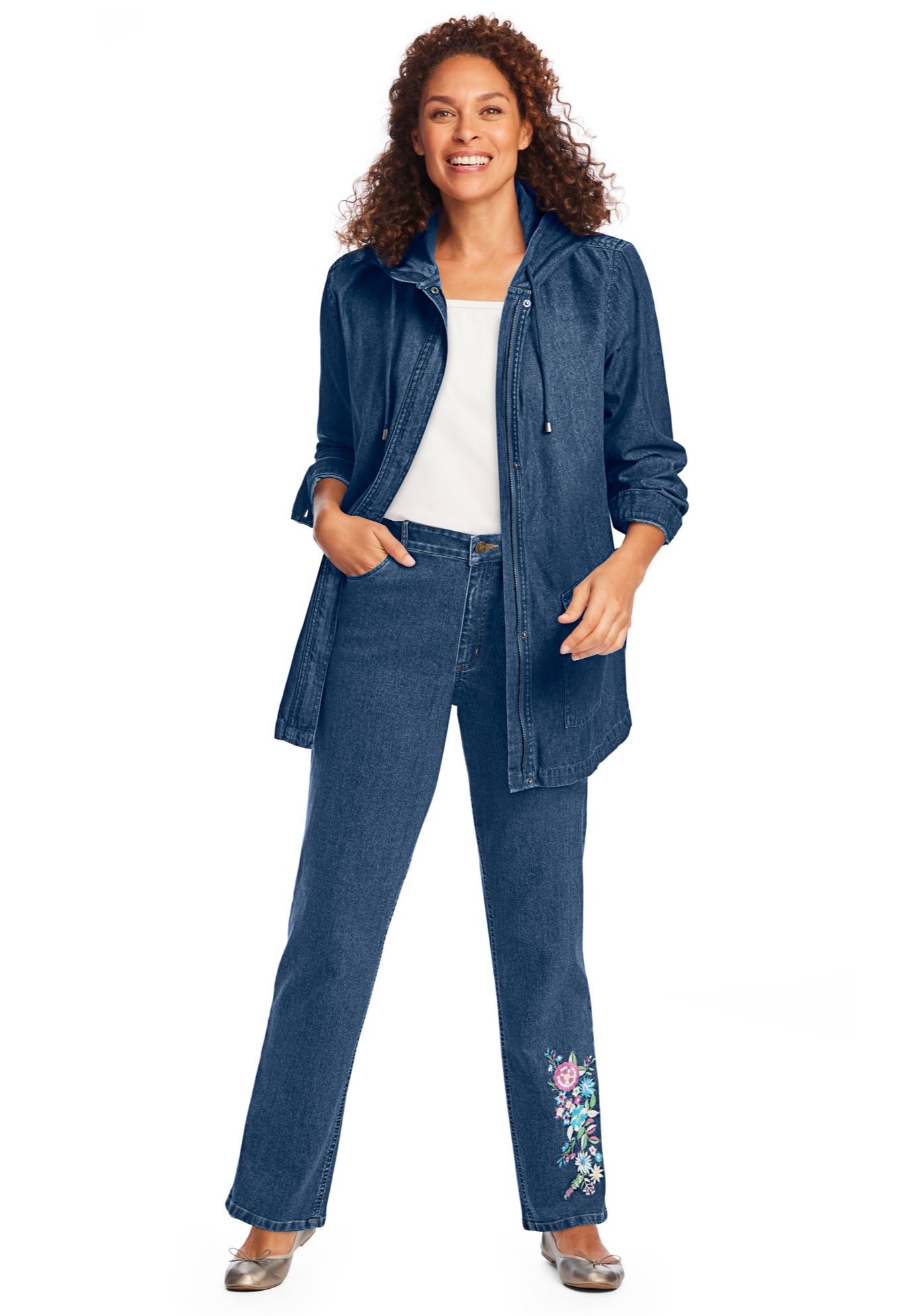 Straight-Leg Stretch Jeans - Cotton Stretchy Denim, Medium