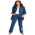 Straight-Leg Stretch Denim Five-Pocket Jeans image number null