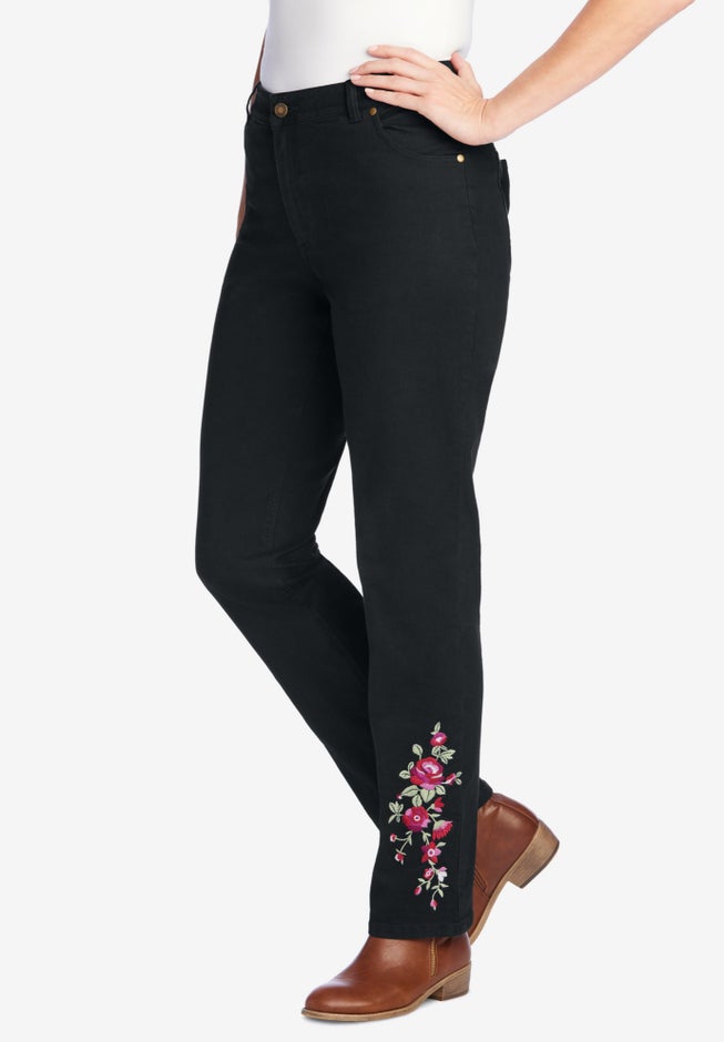 Straight-Leg Stretch Denim Five-Pocket Jeans image number 4