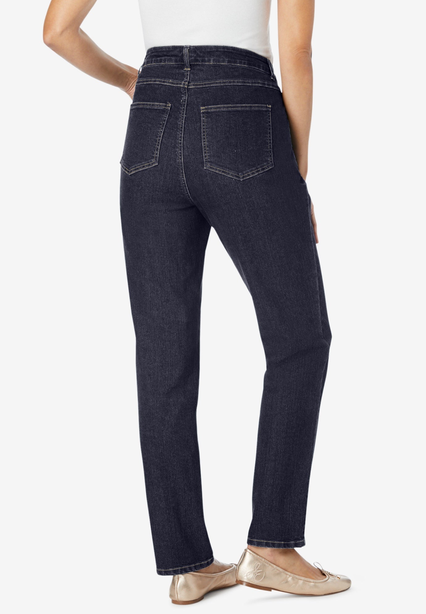 Straight-Leg Stretch Denim Five-Pocket Jeans image number 1