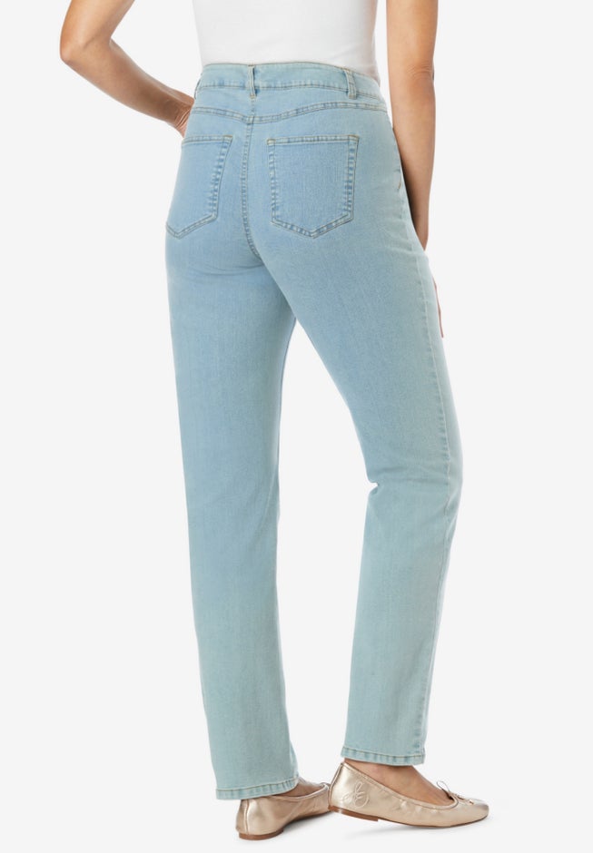 Straight-Leg Stretch Denim Five-Pocket Jeans image number 1
