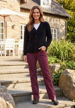 Stretch Denim 5-Pocket Straight-Leg Jeans