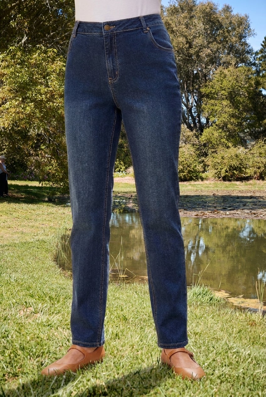 Stretch Denim 5-Pocket Straight-Leg Jeans image number 0