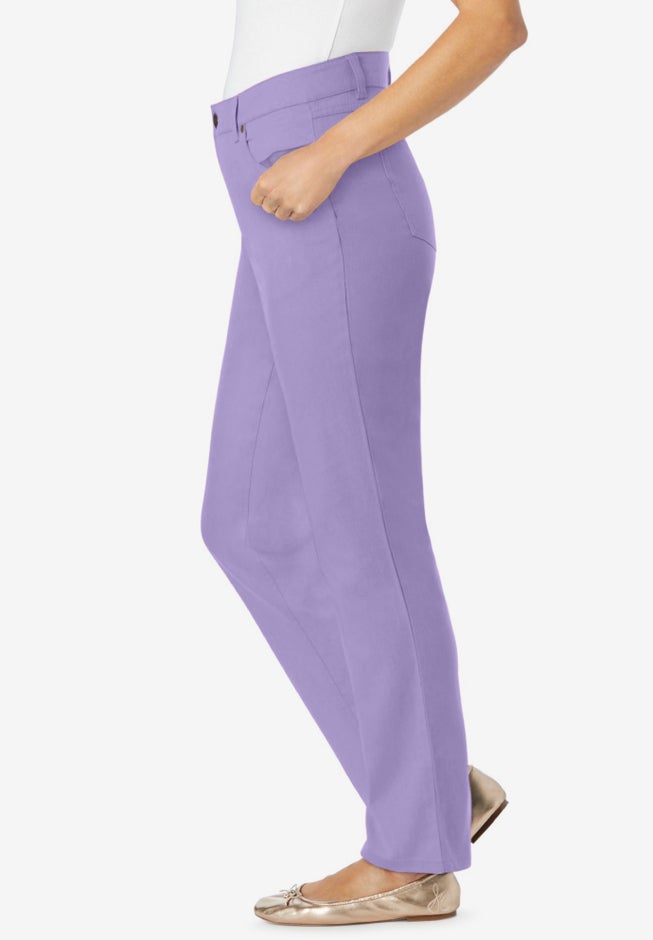 Straight-Leg Stretch Denim Five-Pocket Jeans image number 2