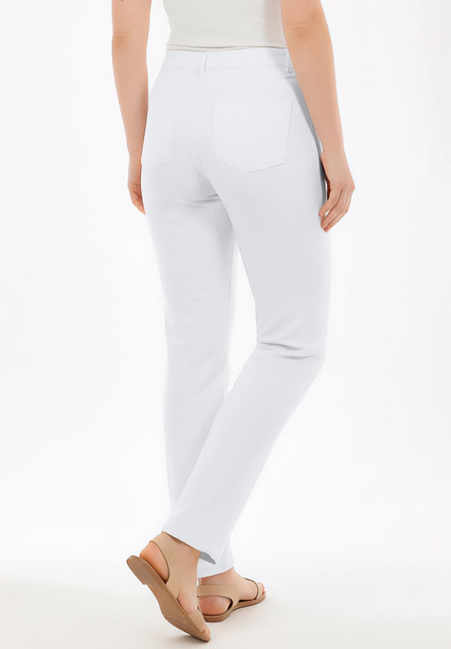 Straight-Leg Stretch Denim Five-Pocket Jeans image number 1