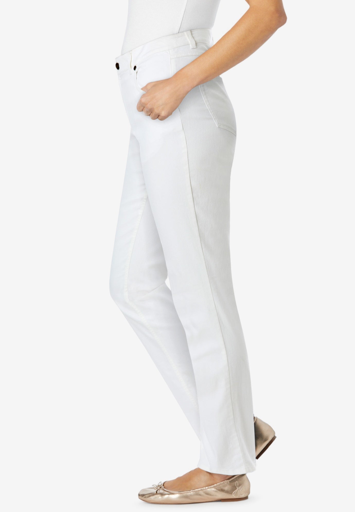 Straight-Leg Stretch Denim Five-Pocket Jeans image number 2