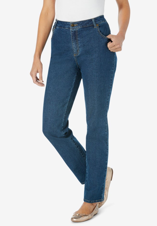 Straight-Leg Stretch Denim Five-Pocket Jeans image number 0