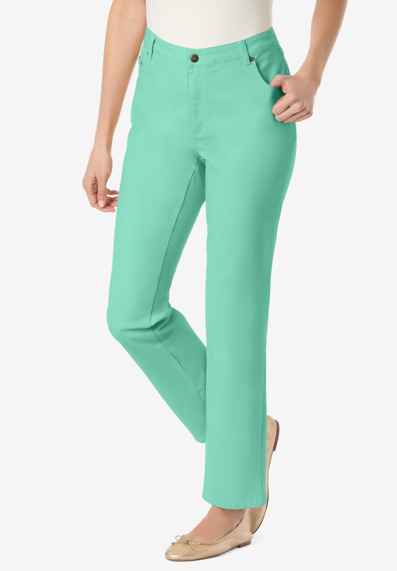 Straight-Leg Stretch Denim Five-Pocket Jeans image number 0