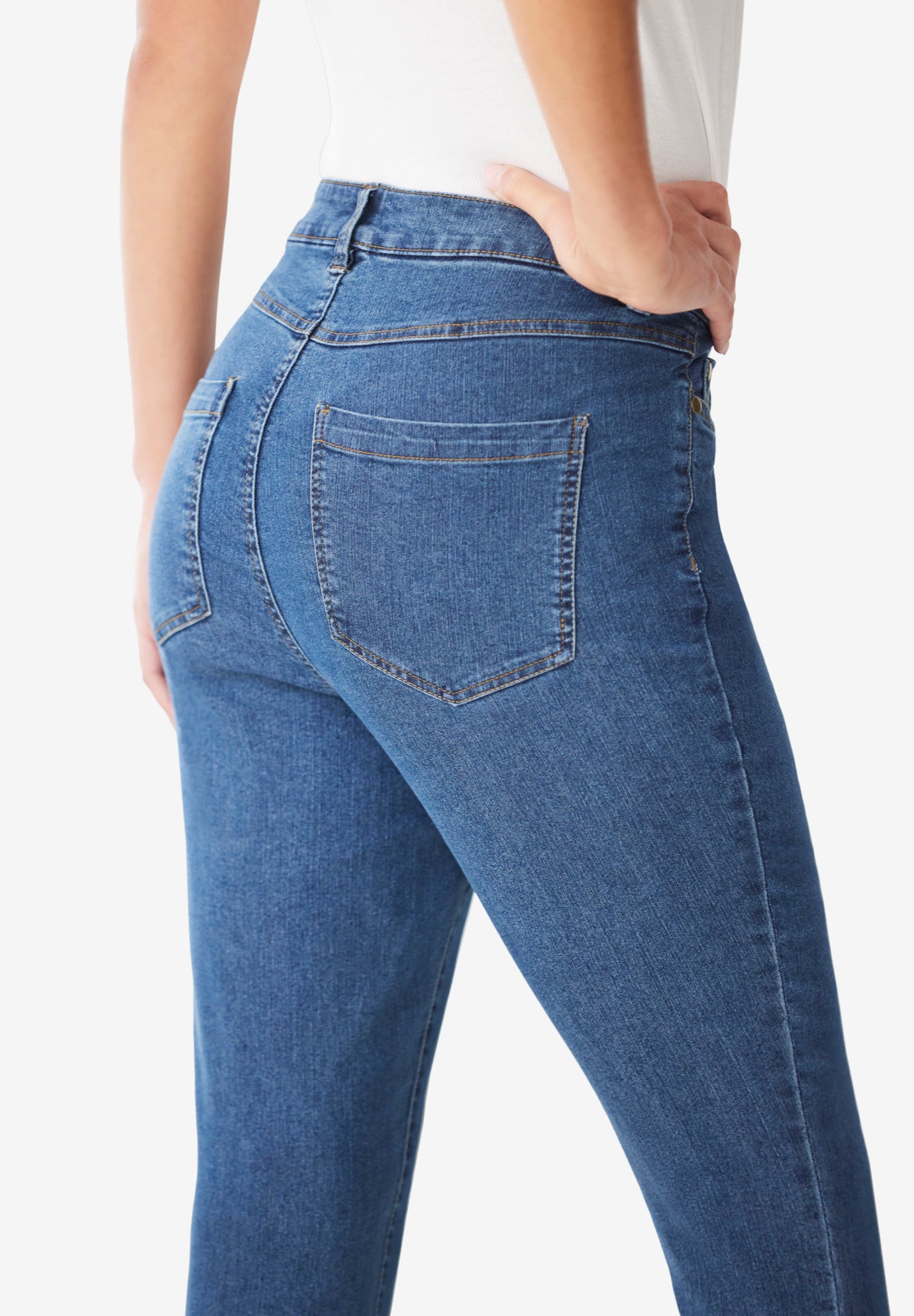 Straight-Leg Stretch Denim Five-Pocket Jeans image number 2