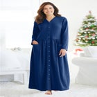 Long Snap-Front Knit Lounger image number null