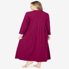 Long Snap-Front Knit Lounger image number null