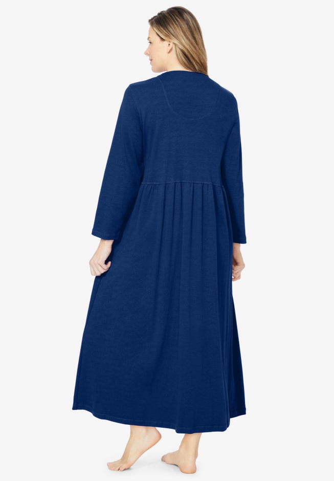 Long Snap-Front Knit Lounger image number 1