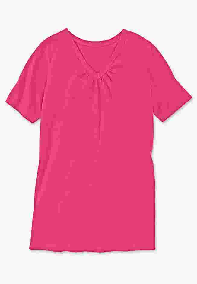 Perfect Short-Sleeve Shirred V-Neck Tunic image number 6