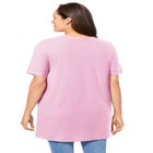 Perfect Short-Sleeve Shirred V-Neck Tunic image number null
