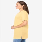 Perfect Short-Sleeve Shirred V-Neck Tunic image number null