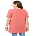 Perfect Short-Sleeve Shirred V-Neck Tunic image number null