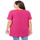 Perfect Short-Sleeve Shirred V-Neck Tunic image number null