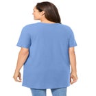 Perfect Short-Sleeve Shirred V-Neck Tunic image number null