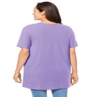 Perfect Short-Sleeve Shirred V-Neck Tunic image number null