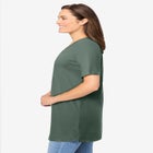 Perfect Short-Sleeve Shirred V-Neck Tunic image number null
